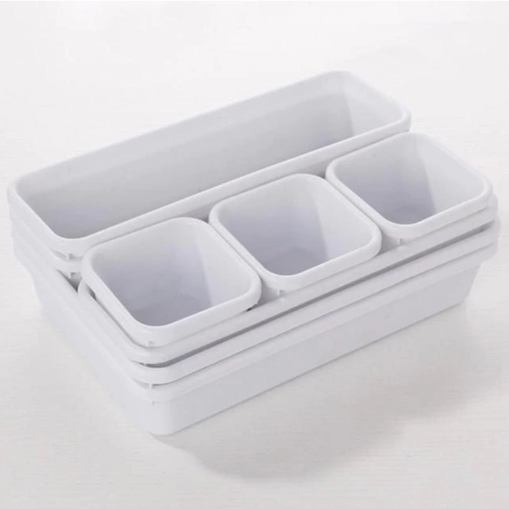 8Pcs Interlocking Desk Drawer Organizer Tray Dividers Shallow Narrow Drawers Shopee Philippines