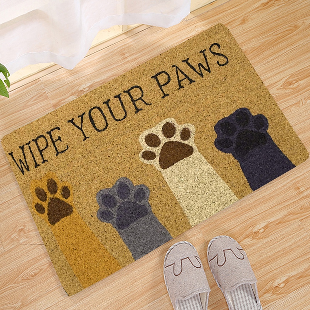 wipe your paws cat dog Doormat 3D Decor Print Pet Carpet Soft