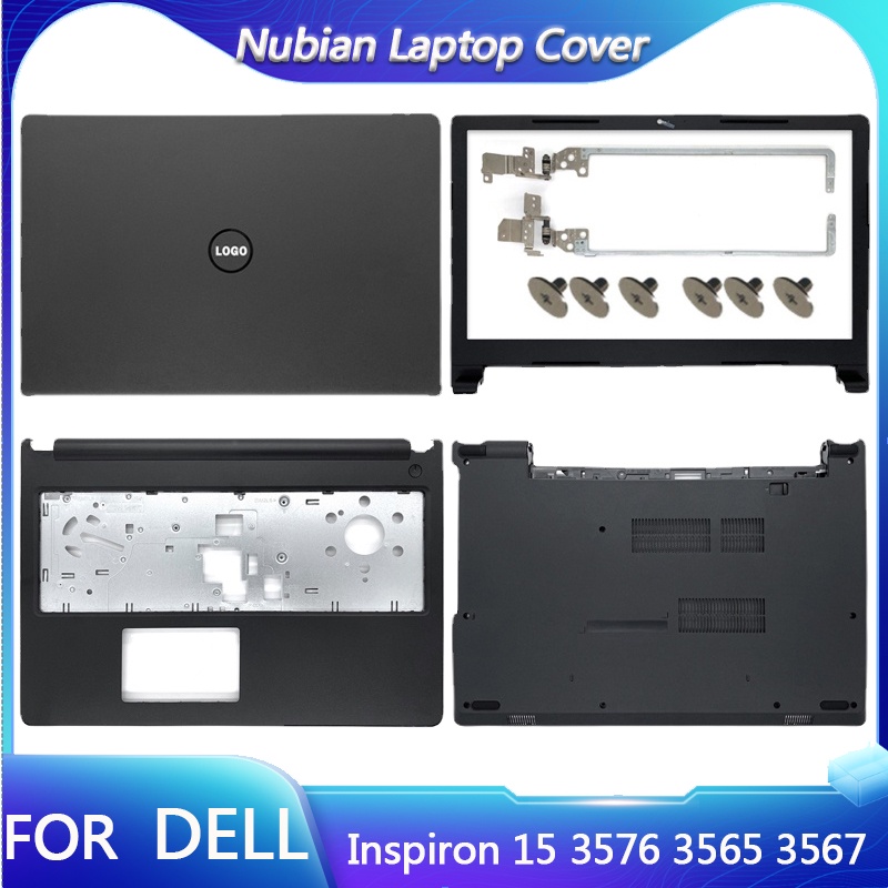 Dell Inspiron 15 3567 3565 LCD Back Cover, Front Bezel & Hinges Kit – Black – Replaces 0VJW69