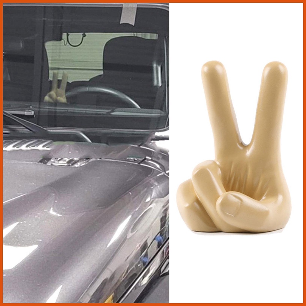 Hand Finger Gesture Victory Statues Resin Ornament Sculpture Funny