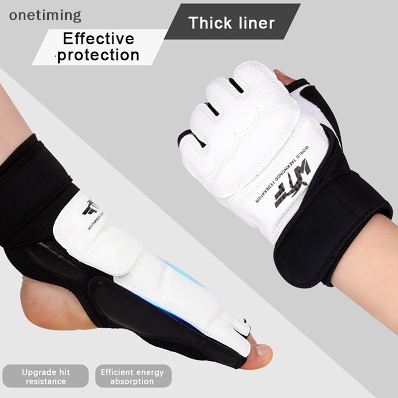 Otph Taekwondo Leather Foot Gloves Sparring Karate Ankle Protector