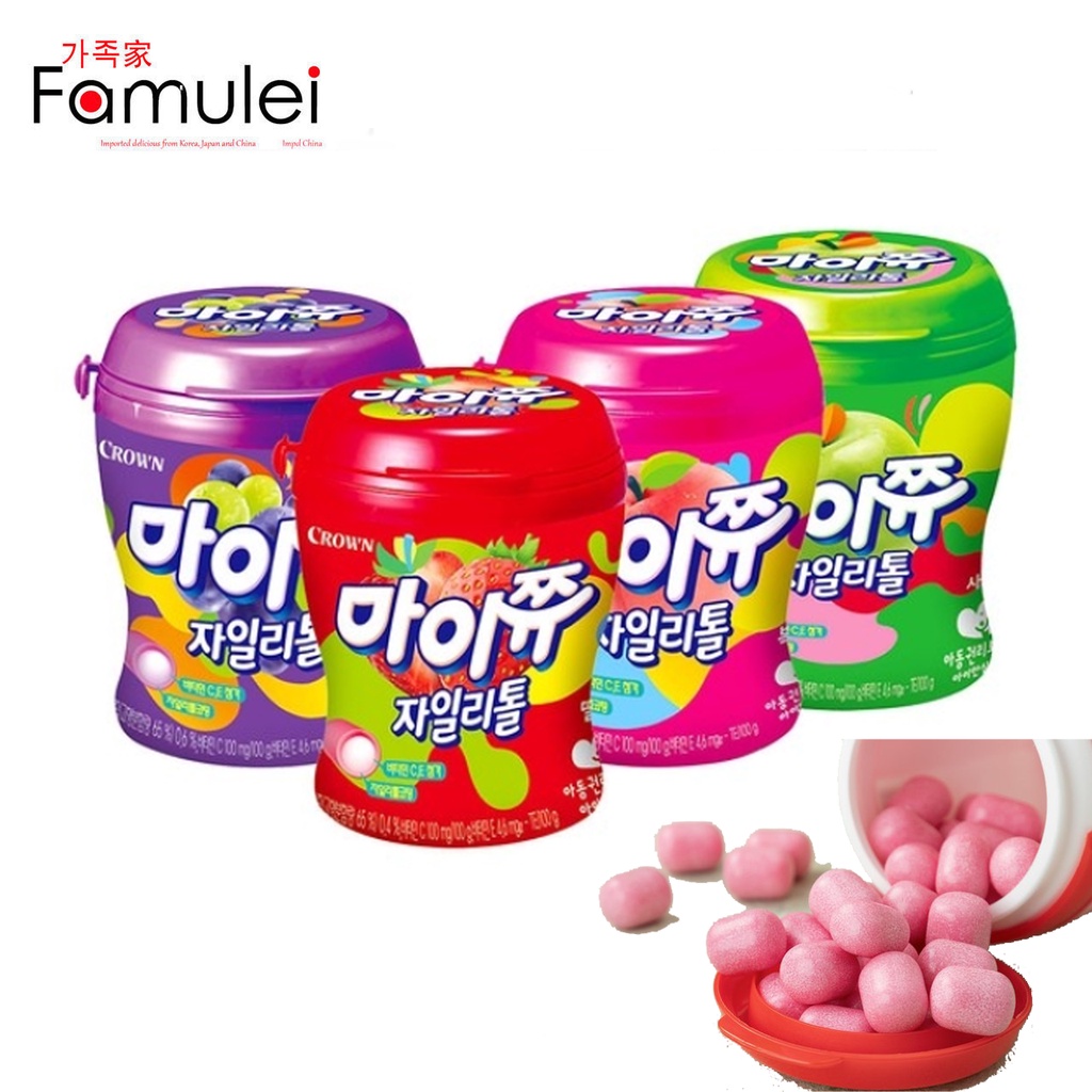 Crown Mychew Xylitol 110g Apple Grape Peach Strawberry Korean Chewing