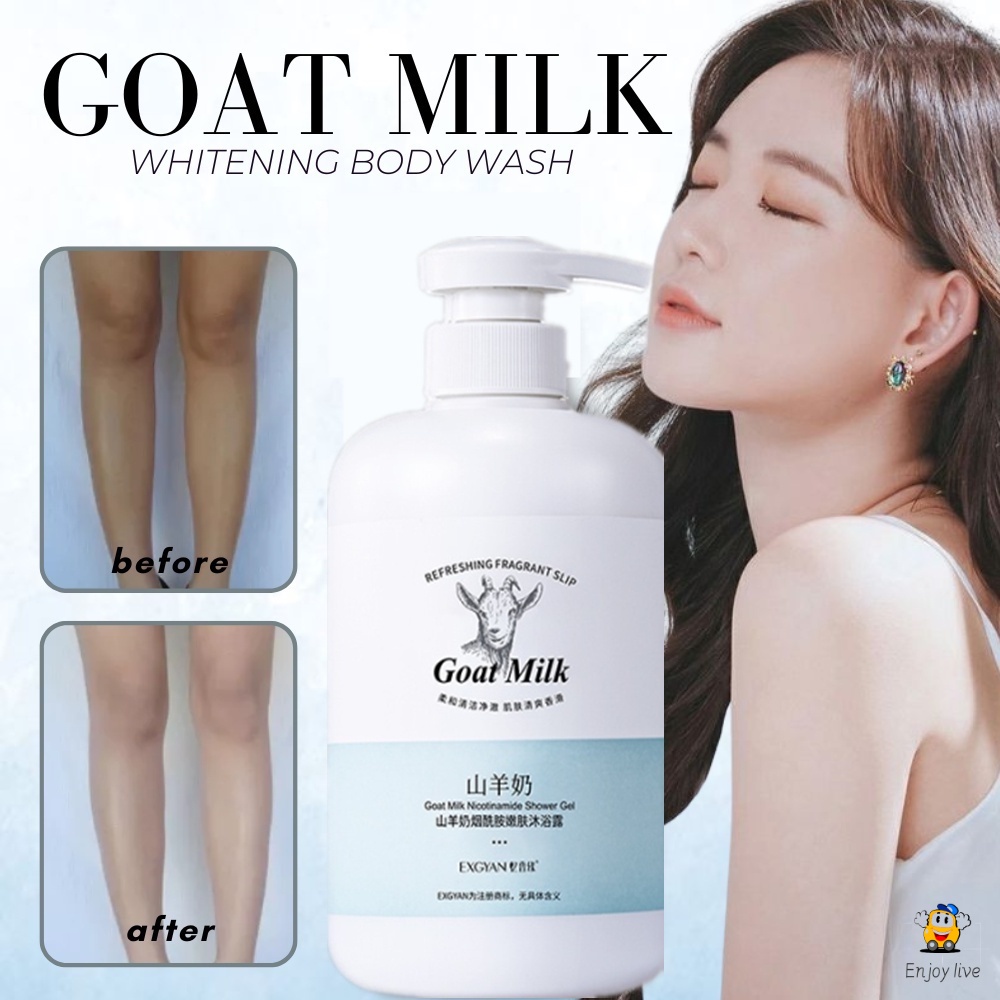 500ML Goat Milk Body Wash LongTerm Whitening Moisturizing Body Care