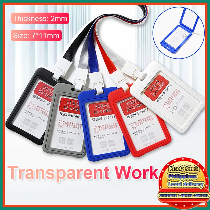 Work name card with lanyard waterproof business work office id case