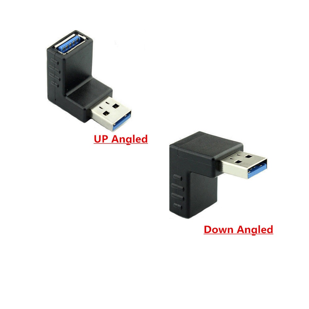 USB 3.0 Adapter 90 Degree Male to Female Combo Vertical Up & Down Angle ...