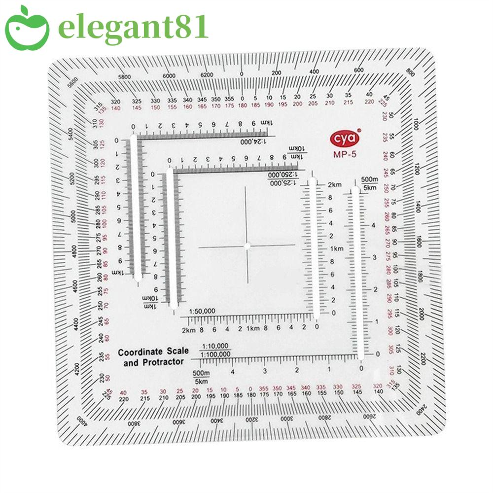 ELEGANT81 Land Navigation Protractor for Camping Square Ruler for ...