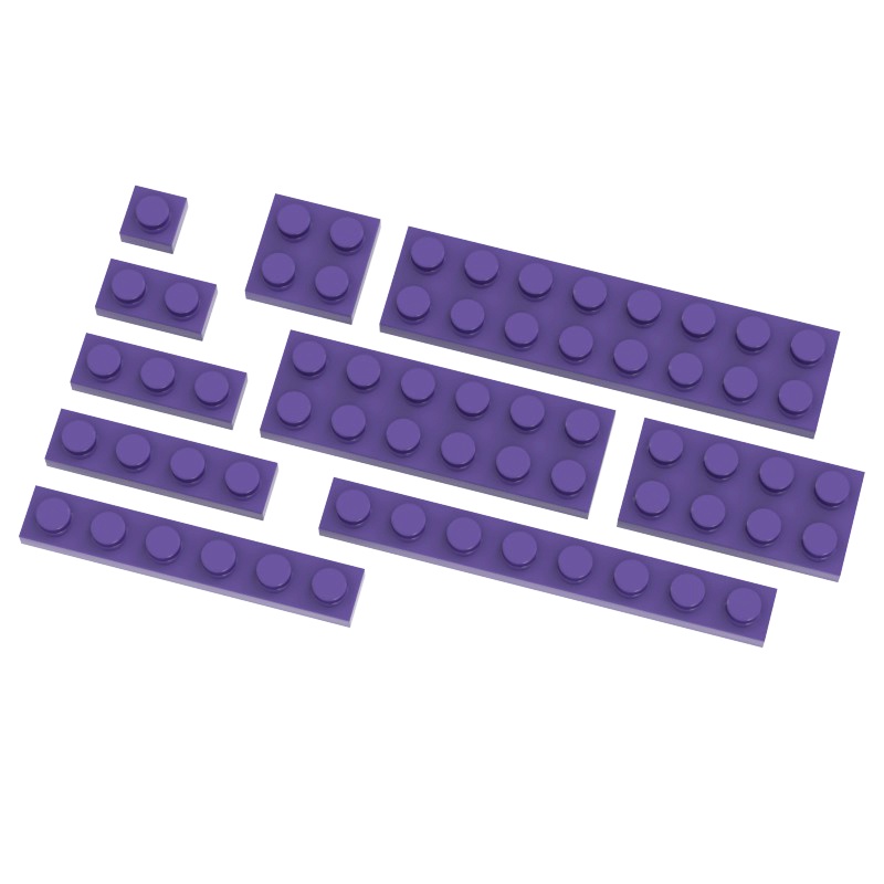 Plate Purple Color Classic DIY Building Blocks Thick Figures Bricks ...