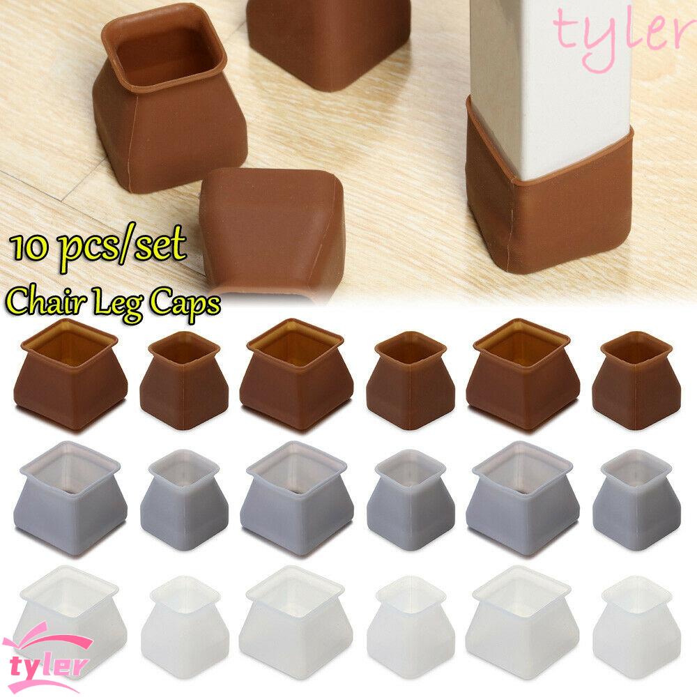TYLER1 10Pcs Chair Leg Caps Square Table Feet Cover Furniture Legs ...