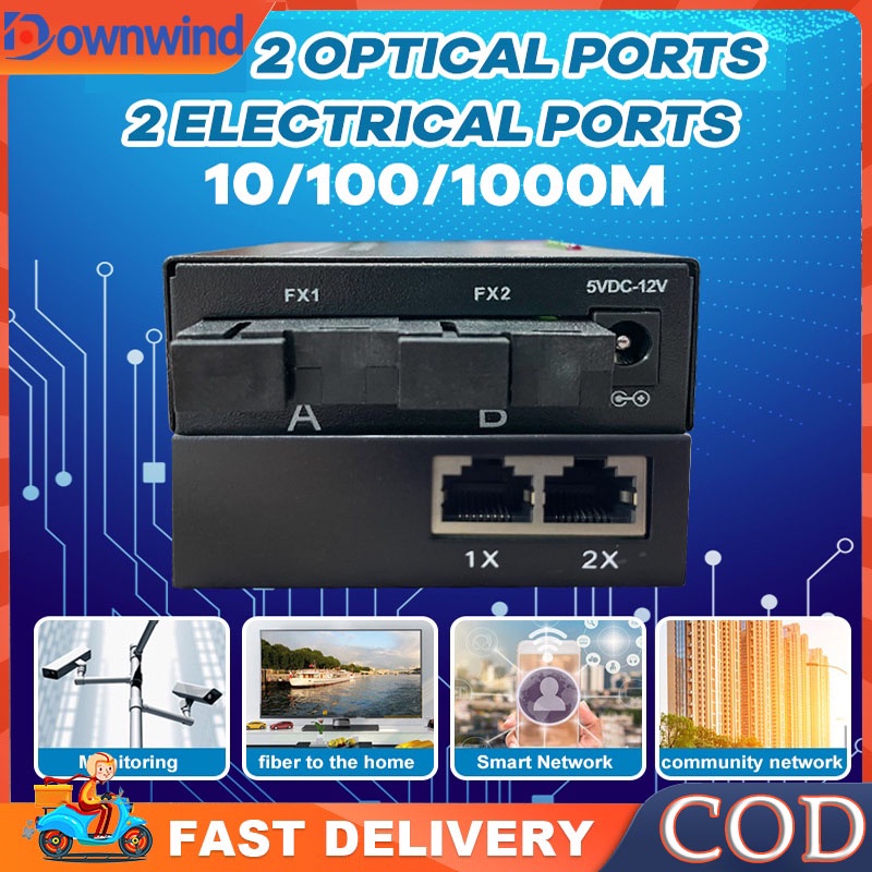 Fiber Media Converter 2G2E Port Gigabit Optical Fiber Transceiver SC