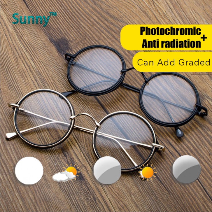 Photochromic Anti Radiation Graded EyeGlasses For Women Men Replaceable