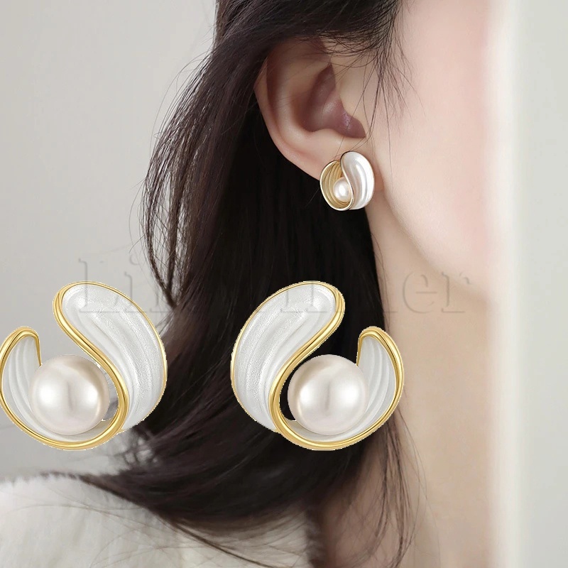 Bridal Women Girls Pearl Earrings Korean INS Wedding Stud Earrings