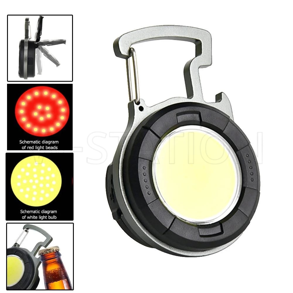 4 Light Modes LED Mini Work Light /Portable COB Pocket Flashlight /USB ...