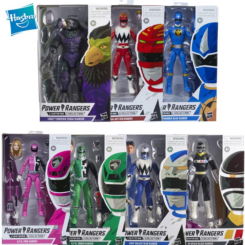 Hasbro Power Rangers Lightning Collection Red Ranger Blue Ranger Black ...