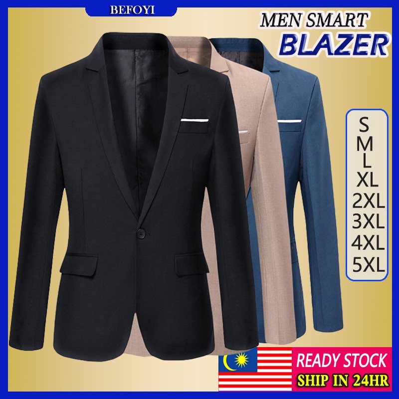 Local Stock Mens Blazer Formal Black Blazer Men Jacket Business Tuxedos Coat Korean Man Suit 