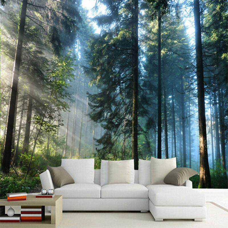 Custom 3D Sunshine Forest Nature Landscape Photo Mural Wallpaper Living ...