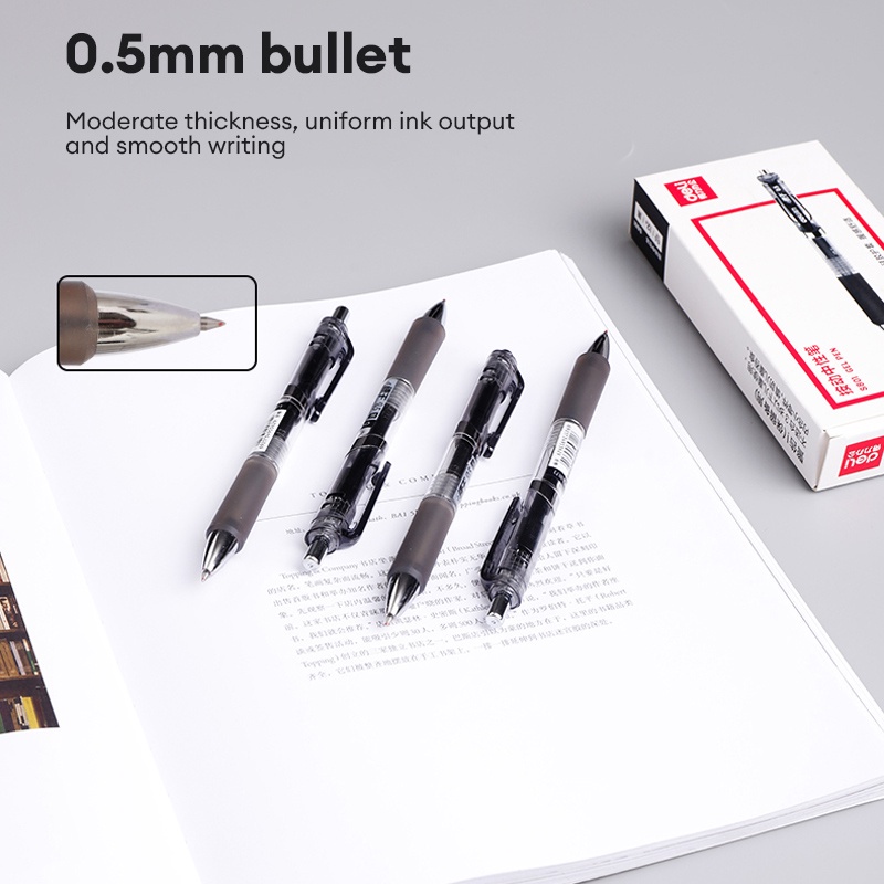 Deli Gel Pen 0.5mm Black Press Gel Pen Sign Pen School Office Supplies ...