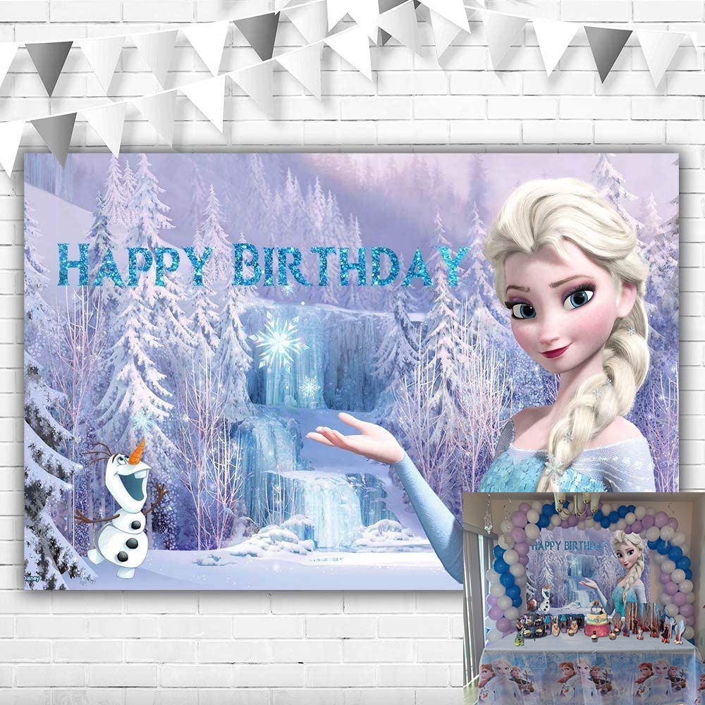 Frozen Birthday Dekorasyon Set Party Dekorasyon Frozen Happy Birthday Banner Frozen Backdrop