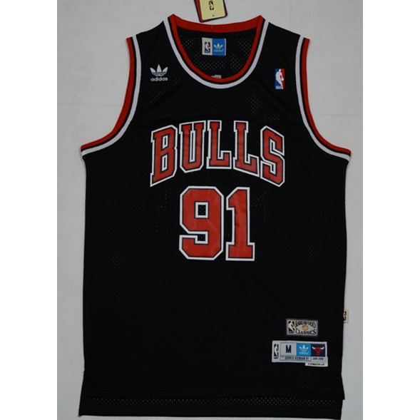 New NBA Men’s Chicago Bulls #91 Dennis Rodman Retro Embroidery ...
