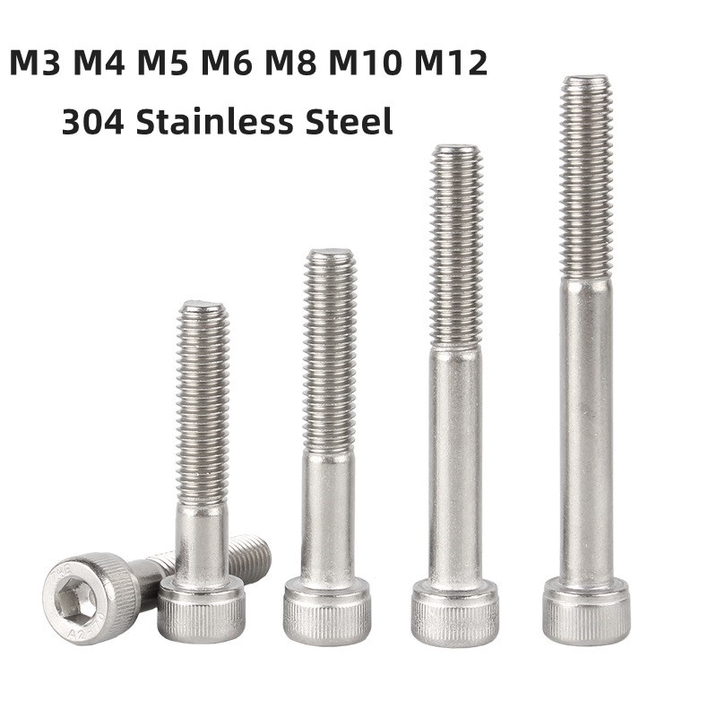 M3 M4 M5 M6 M8 M10 M12 Hex Hexagon Socket Head Cap Screws Partially Threaded 304 Stainless Steel