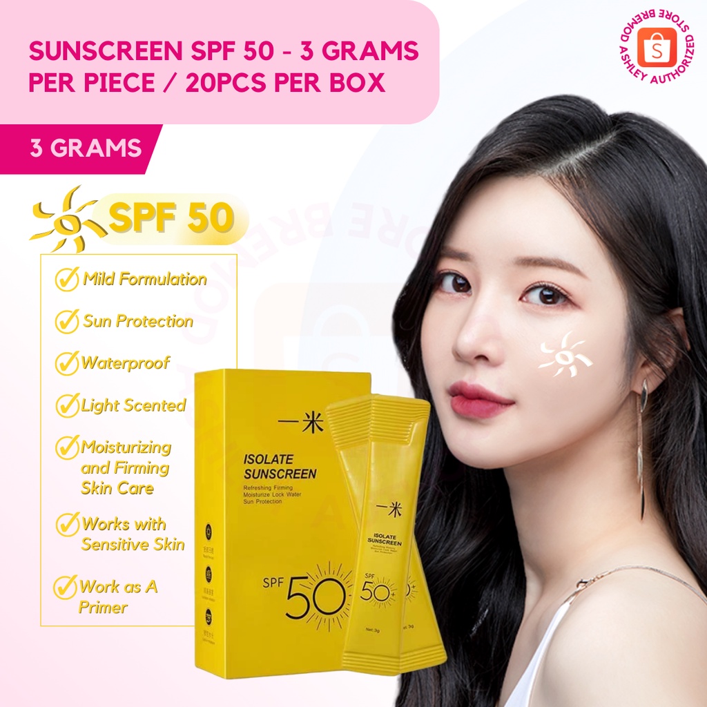 20pcsbox Isolate Sunscreen Spf 50 Moisturizing Uv Sunscreen Sunblock Uvauvb Protection 8156