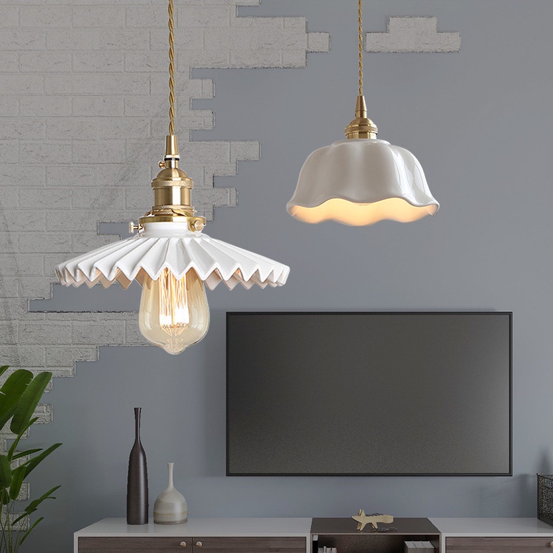 Retro Dining Chandelier Japanese Ceramic Decorative Pendant Light ...