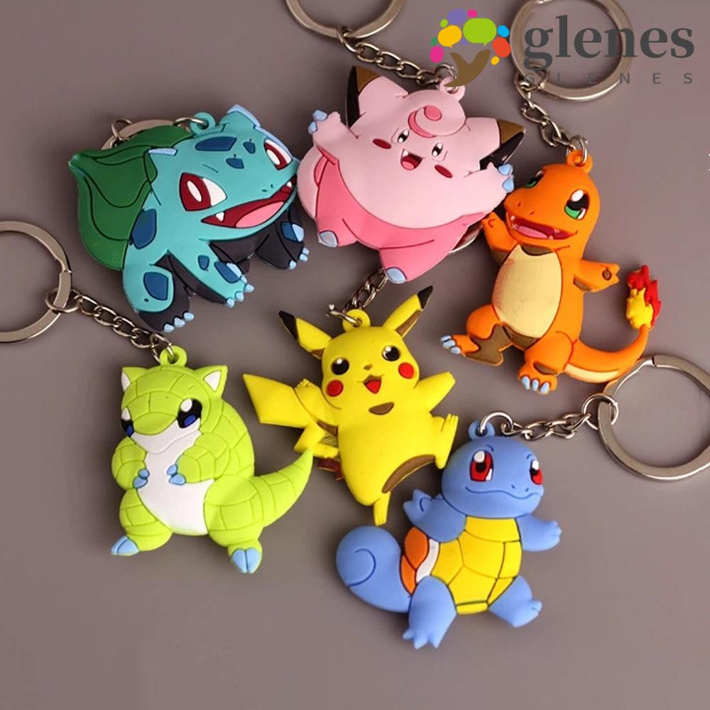 GLENES Pokemon Keychain Pokemon Toy Sandshrew Charmander Bulbasaur ...