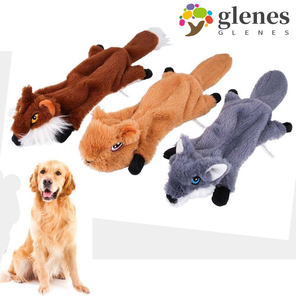 GLENES Dog Throw Toys No Stuffing Plush For Medium and Large Dogs