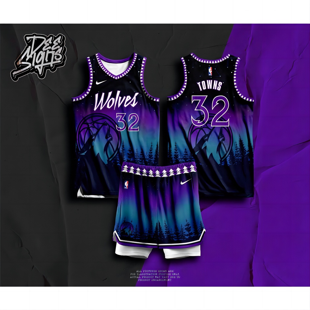 KARL TOWNS WOLVES BASKETBALL JERSEY FREE CUSTOMIZE OF NAME AND NUMBER ...