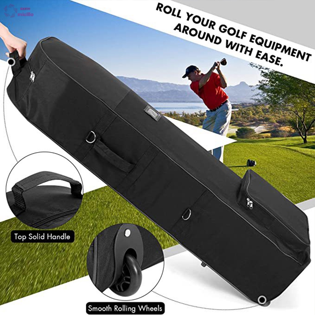 Soft-Sided Golf Travel Bag with Wheels Adjustable Golf Club Travel ...