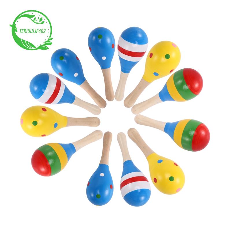 12 Pieces Maracas For Maraca Party Favours Wooden Maracas Colorful Mini