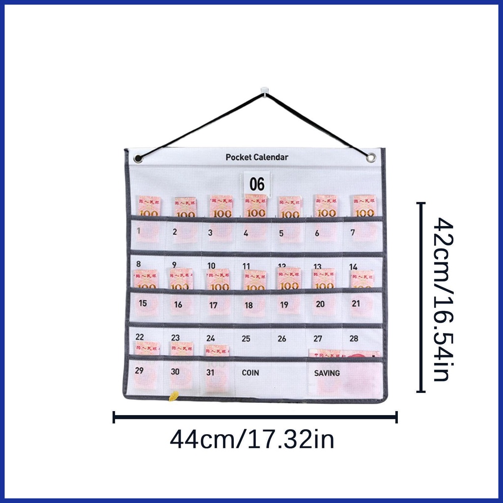 Wall Calendar with Pockets Small Items Storage Organizer Wall Mounted Weekly/Monthly Calendar