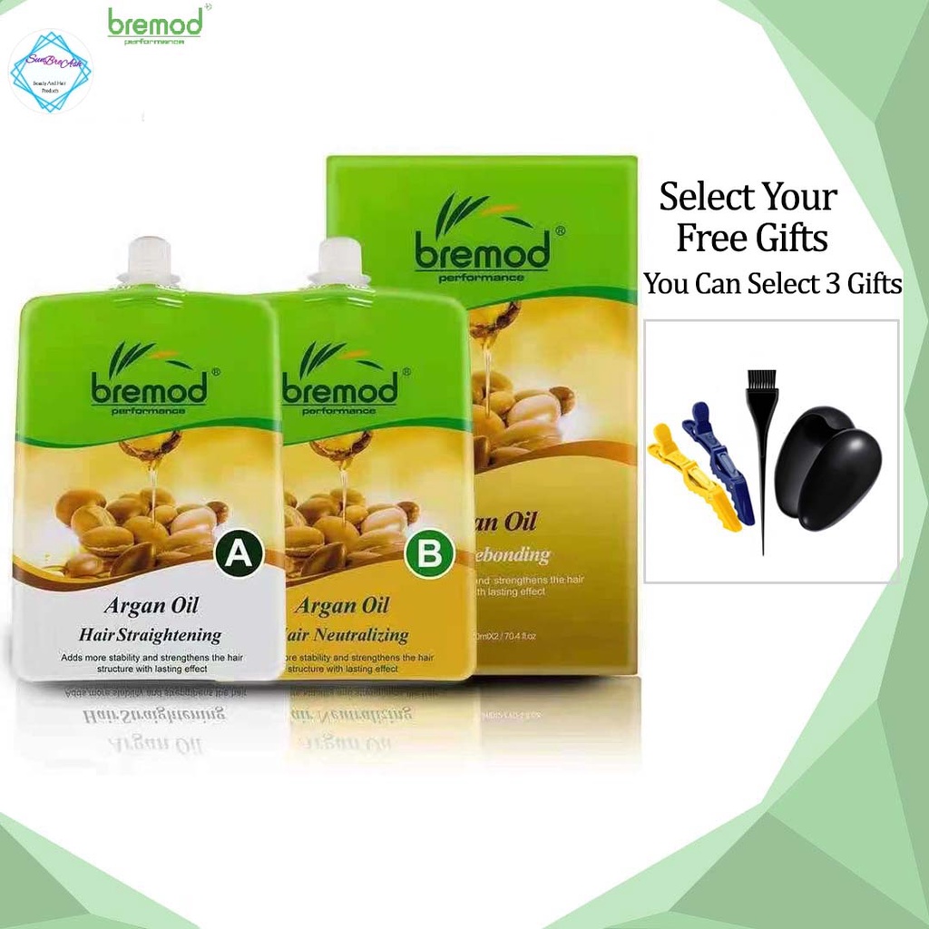Bremod Hair Rebonding Set Cream Straightening Moisturizing Jojoba