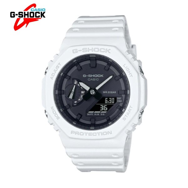 CASIO G-SHOCK Sports Watch Carbon Core Guard Structure White Resin Band ...