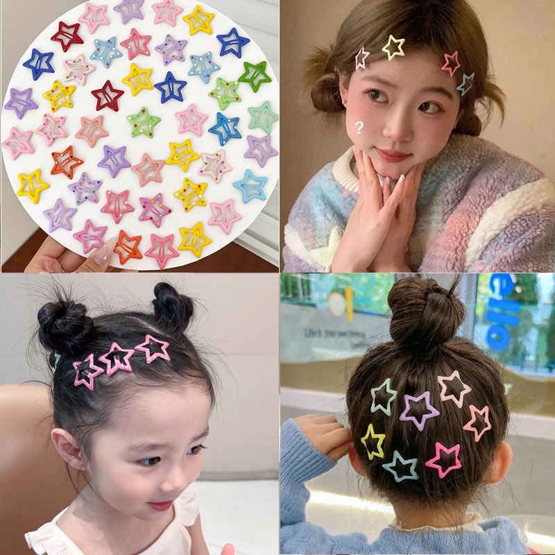 Korean Star Hair Clip Set Cute Bb Clip Color Barrette Hair Pins Kids
