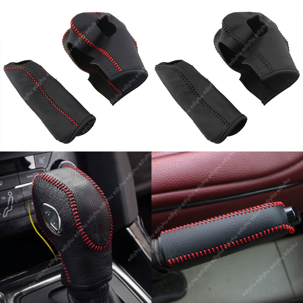 Leather Car Shift Knob Cover Gear Head Covers Hand Brake Covers ...