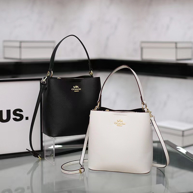 WH Bucket Bag Women Leather Sling Shoulder Bag Travel Print Crossbody ...