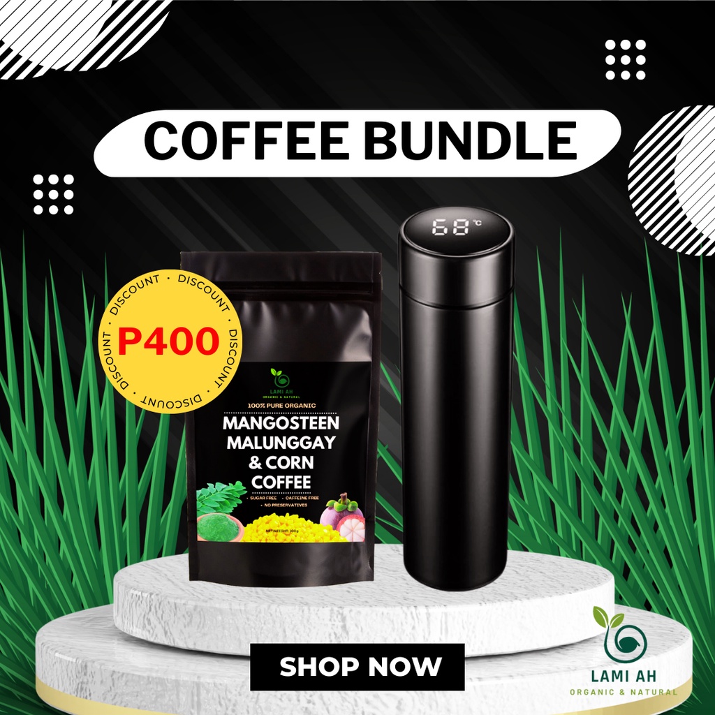 LAMI AH Mangosteen, Malunggay & Corn Coffee 100g + Smart Stainless