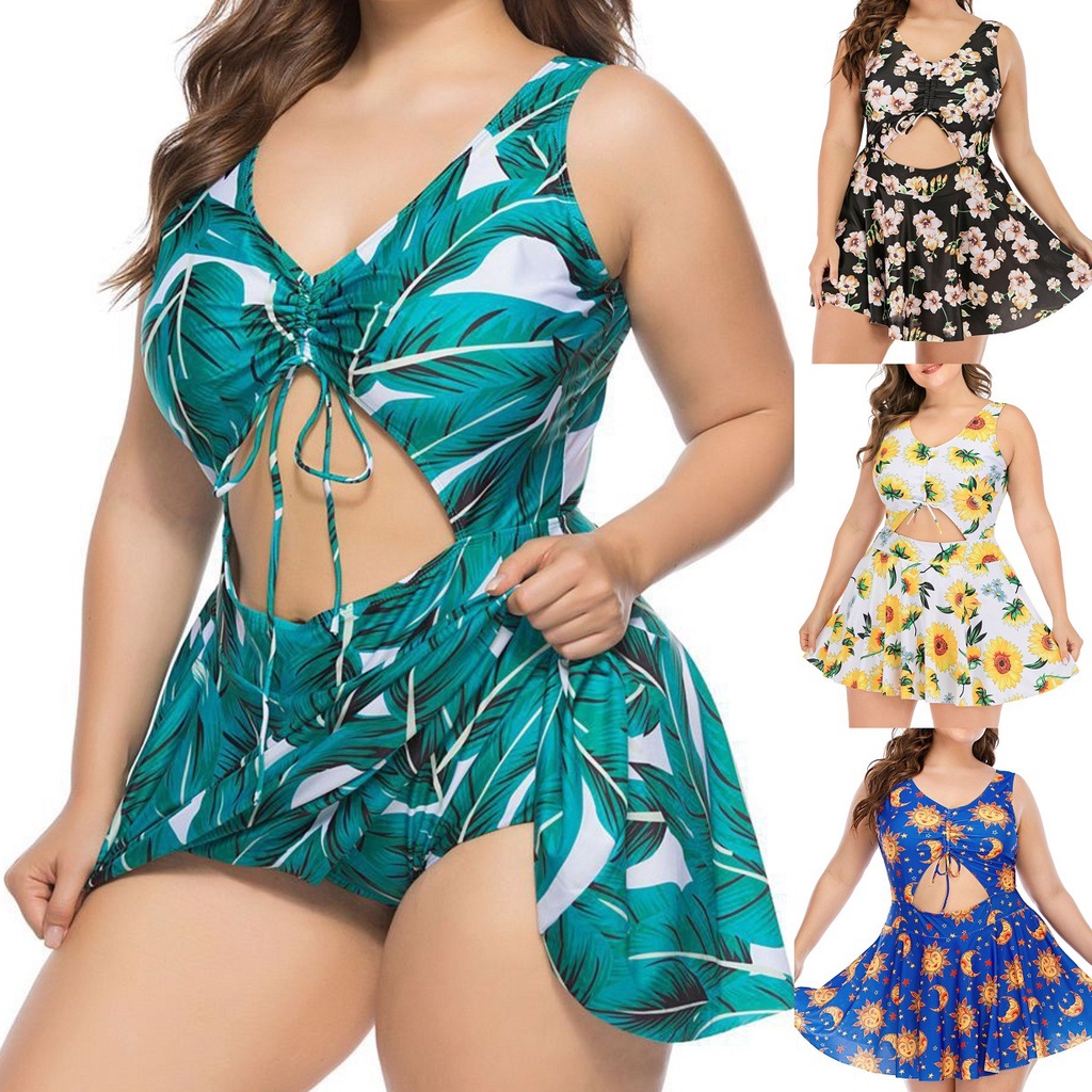 WHL Ladies Plus Size One Piece Swimsuit Fat Granny Swimsuit