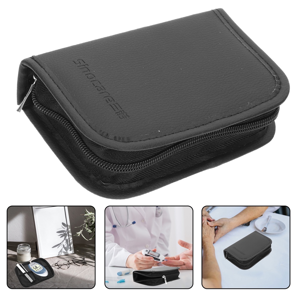 yuanzhengy Storage Bags Glucose Meter Carrying Case Blood Carrier Pouch