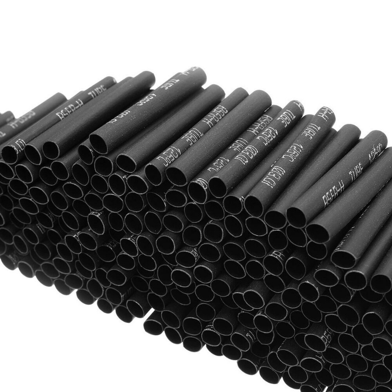 420Pcs Black Heat Shrink Tube Glue Polyolefin Weatherproof Sleeving