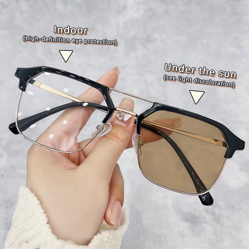 Color changing glasses light sensitive color changing myopia glasses