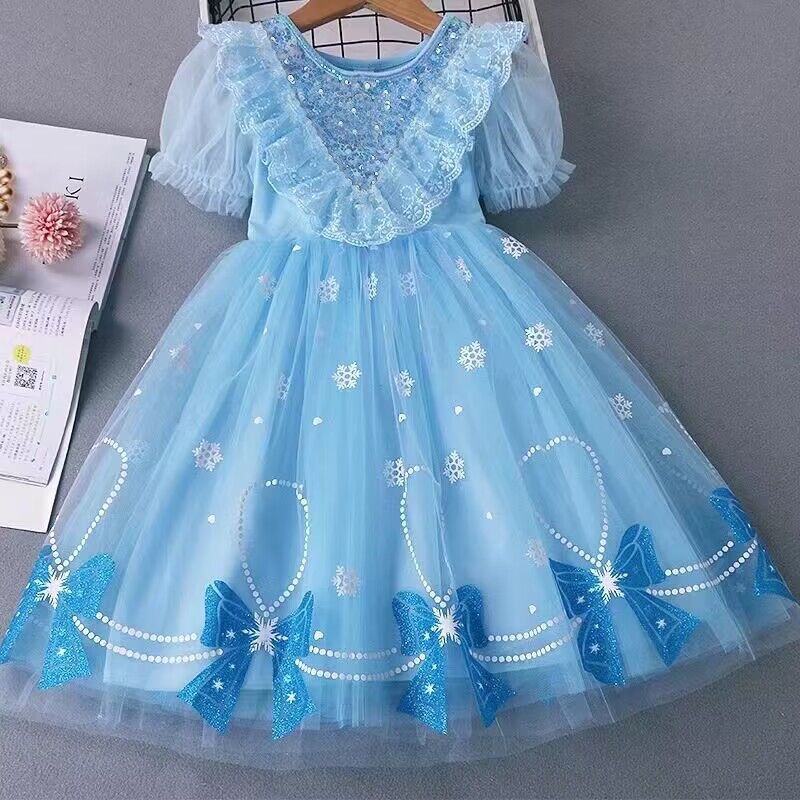 Princess Elsa Dress Summer New Style Frozen Elsa Dress | Shopee Philippines