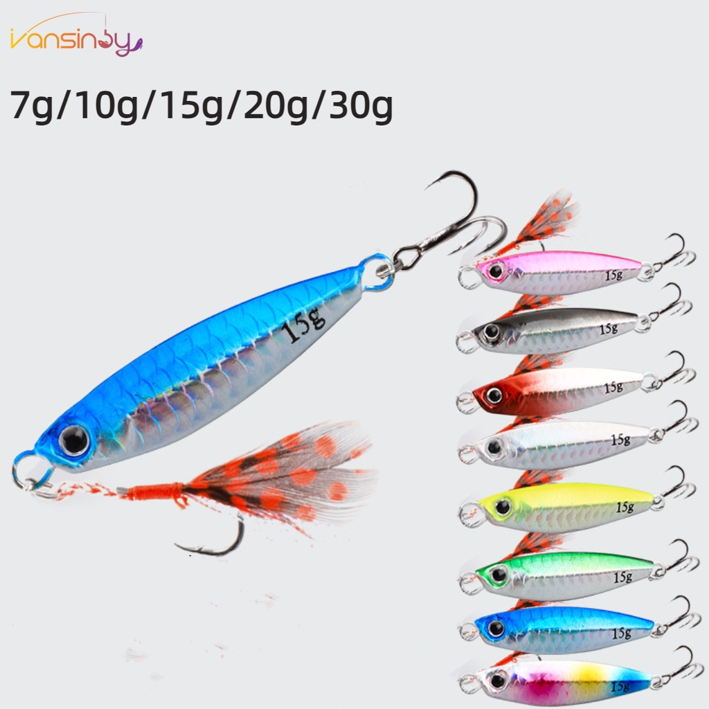 Fishing Lure Jigging Hook 7g/10g/15g/20g/30g Fishing Spinner Bait Laser ...