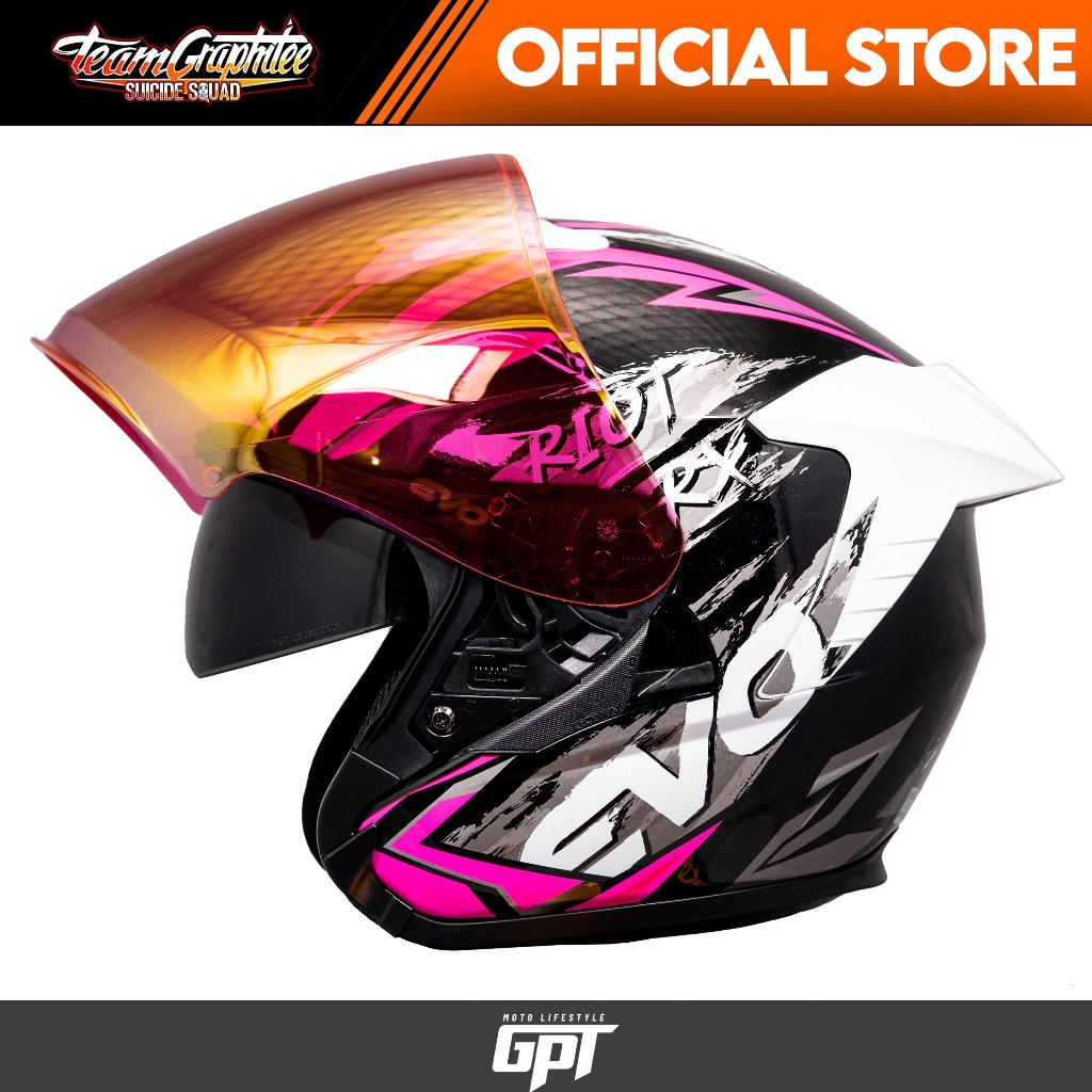 EVO HELMET RX5 RIOT RX HALF FACE DUAL VISOR w/ free clear lens | Shopee ...
