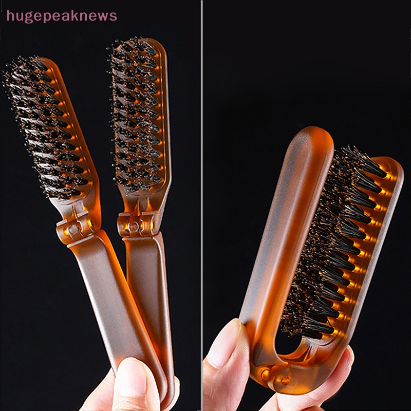 hugepeaknews Boar Bristle Hair Brush Amber Foldable Portable Comb ...