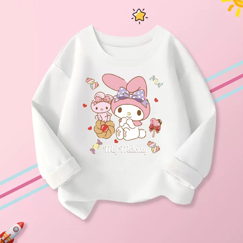 My Melody Girls Dresses Long Sleeve Cotton T-shirt Baby Kid Sanrio ...