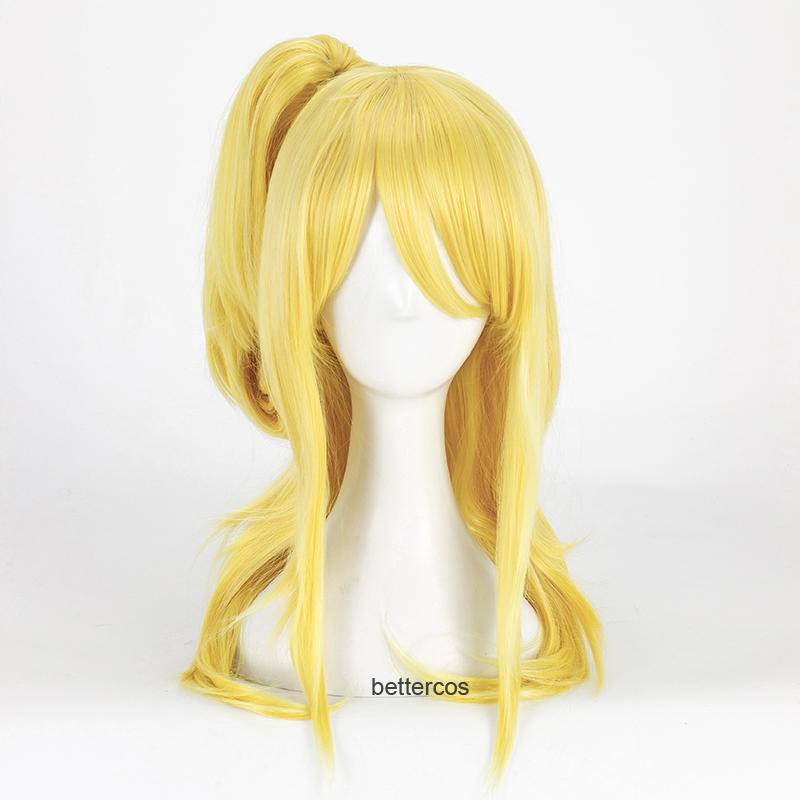 FAIRY TAIL Lucy heartfilia cos wig body with ponytail golden cospay ...