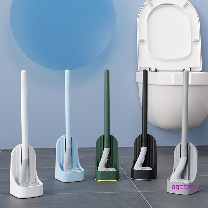 Aqtten Golf Silicone Toilet Brushes Set Long Handled Toilet Cleaning