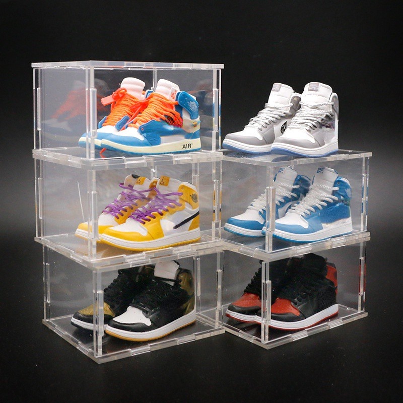 (Pair Of Shoes With Box) Al1 Sneaker Shoe Key chain Model Stereo Shoes ...