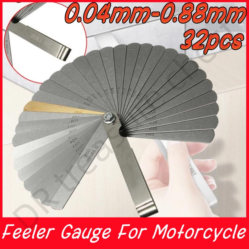 32pcs Stainless Steel Feeler Gauge 0.04mm0.88mm Gap Measurment Tool